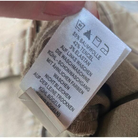 Joie tan cargo pants cotton tencel blend high waist worn in comfort size 6 - Picture 12 of 14